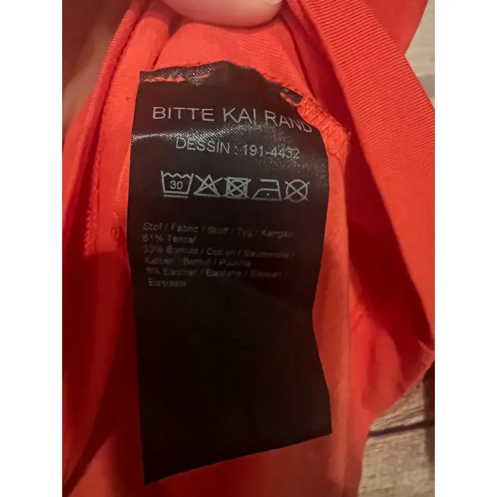 Bitte Kai Rand Long Sleeve Shirt Button-up Womens XS Fits Large Orange Tencel